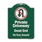 Signmission Private Driveway Dead End No Turn Around W/ Heavy-Gauge Aluminum Sign, 24" x 18", GW-1824-9924 A-DES-GW-1824-9924 - alternate 1